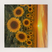 Puzzle Champ de Tournesols Dorés au Coucher du Soleil (Horizontal)