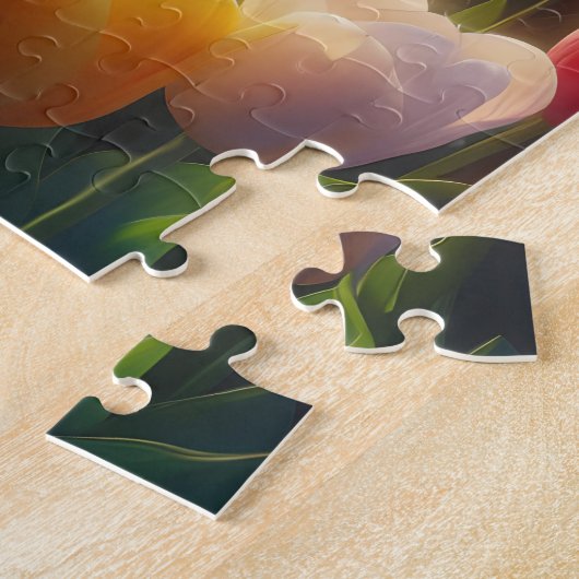 Puzzle Champ de tulipe dynamique en pleine floraison (Côté)