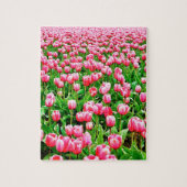 Puzzle Champ des tulipes roses (Vertical)