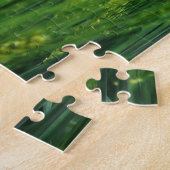 Puzzle Champ d'orge verte, closeup de printemps. (Côté)