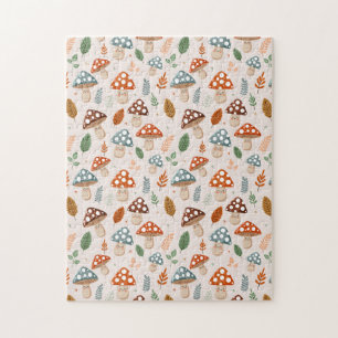 Puzzle Champignon, Feuillage d'automne, Motif de la natur