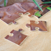 Puzzle champignon rouge avec des points blancs (Côté)