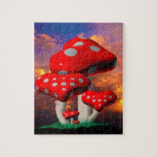 Puzzle Champignons Amanita en forme de coeur (Vertical)