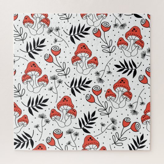 Puzzle Champignons champignon : Nature Line Art (Vertical)