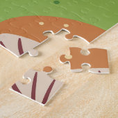 Puzzle Champignons d'automne : motif sans couture verte. (Côté)