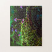 Puzzle Champignons de forêt tropicale mousse violet cool (Vertical)