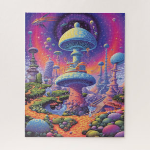 Puzzle Champignons enchantés : Un voyage coloré