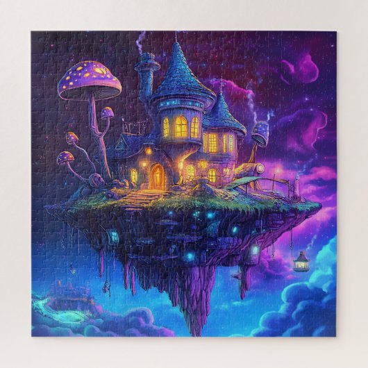 Puzzle Champignons Magiques de Contes de Fées & Île Flot (Vertical)