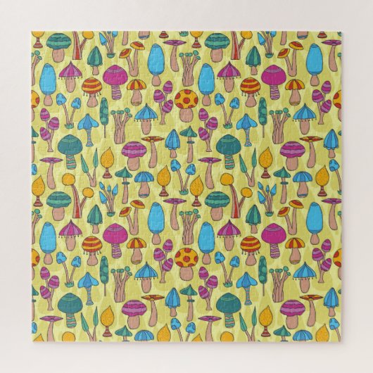 Puzzle Champignons magiques Doodle Motif sans couture (Vertical)
