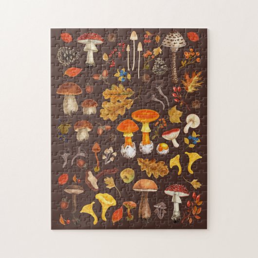 Puzzle Champignons sauvages sur brun (Vertical)