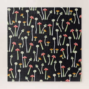 Puzzle Champignons vintages d'automne design motif.