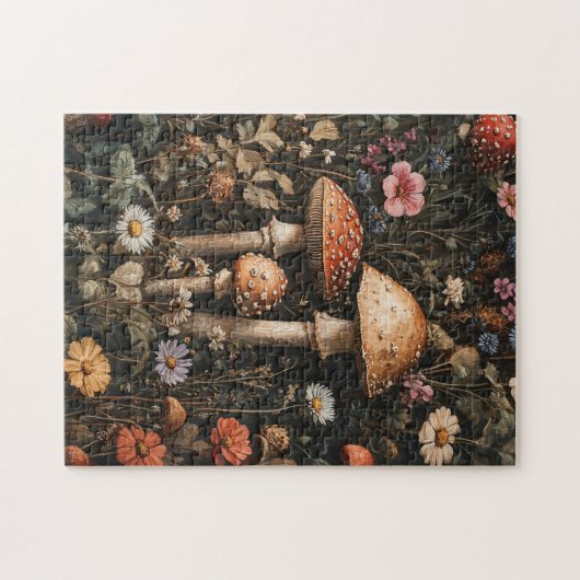 Puzzle Champignons Whimsical et Botanique Fleur sauvage (Horizontal)