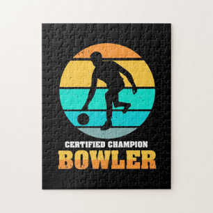 Puzzle Champion Bowler Retro Vintage