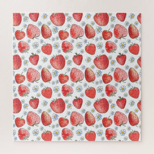 Puzzle Champs de fraises : Fraîcheur d'été (Vertical)