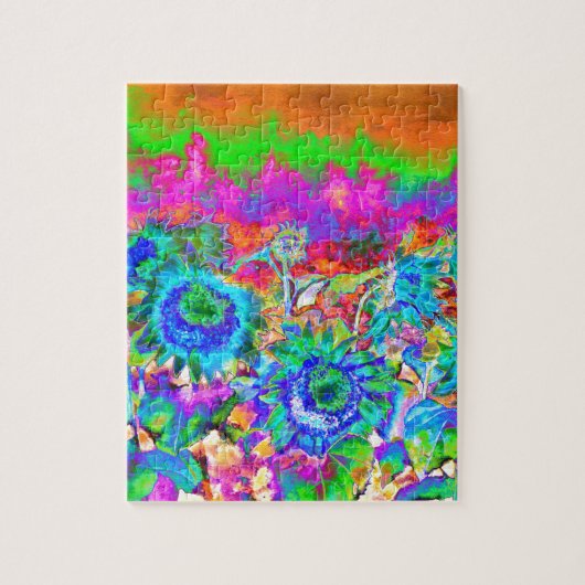 Puzzle Champs de tournesol - bleu (Vertical)