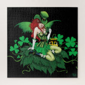Puzzle Chance Trèfle Vert Fée Rouge Cheveux Shamrock (Vertical)