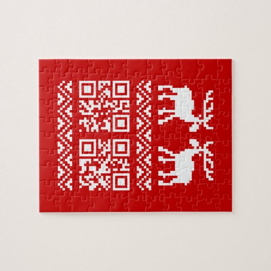 Puzzle Chandail de Noël moche Code QR Bonne année ! (Horizontal)