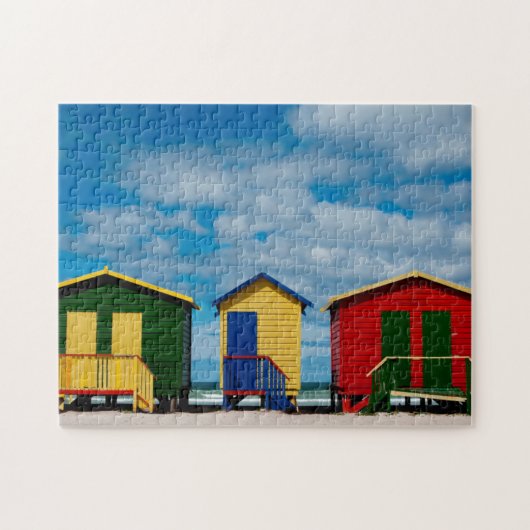 Puzzle Changement de pièces. Plage de Muizenberg, Le Cap (Horizontal)