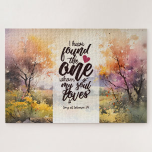 Puzzle Chanson de Salomon 3:4 J'ai trouvé la Bible unique