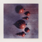 Puzzle Chanter Noël Baubles rouges sur Violet - (Horizontal)