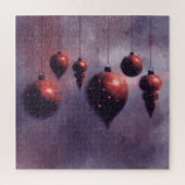 Puzzle Chanter Noël Baubles rouges sur Violet - (Vertical)