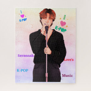 Puzzle Chanteur "I Love K-Pop" avec notes de musique Puzz