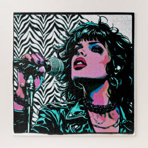 Puzzle Chanteur Pop Art Rose Clair Rockeur Punk Amateurs