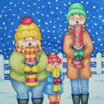 chanteurs de carol dans la neige noël enfants