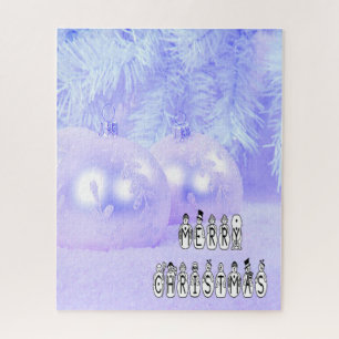 Puzzle Chanteurs de Noël sous la neige bleue d'hiver