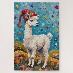 Puzzle Chapeau à pompon de Noël péruvien Alpaga