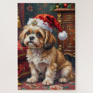 Puzzle Chapeau à toupet de Noël royal Shih Tzu