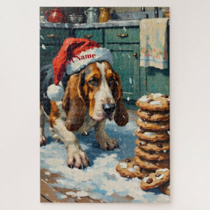 Puzzle Chapeau de Basset Hound reniflant la piste de bisc