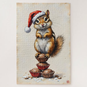 Puzzle Chapeau de bonbons de Noël aux joues remplies de T