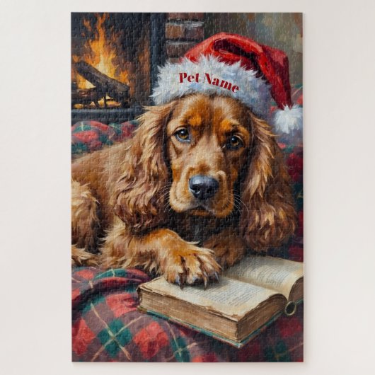 Puzzle Chapeau de Noël pour Cocker Spaniel pour le temps (Vertical)