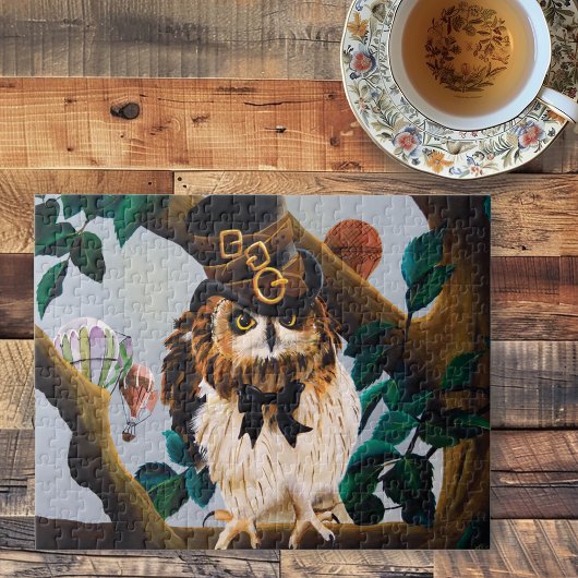 Puzzle Chapeau haut-de-forme marron Steampunk mignon et f