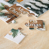 Puzzle Chapelle blanche de campagne | Scène de Noël de nu (Côté)