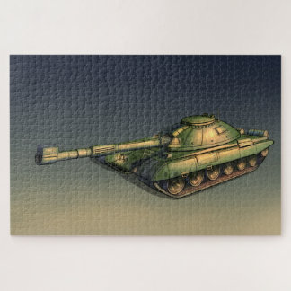 Puzzle Char militaire vert sur le terrain