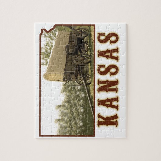 Puzzle Chariot couvert du Kansas (Vertical)