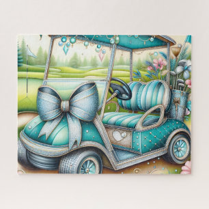 Puzzle Chariot de golf de luxe Teal Bow
