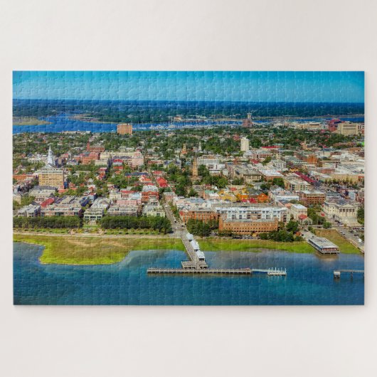 Puzzle Charleston Caroline du Sud City Skyline Photo (Horizontal)
