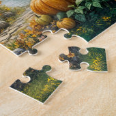 Puzzle Charmant Cottage d'Automne avec des Citrouilles (Côté)