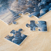 Puzzle Charmant Cottage d'Hiver au Clair de Lune (Côté)