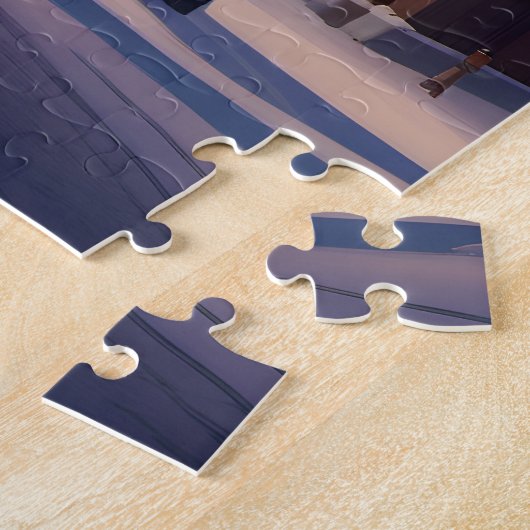 Puzzle Charmant village de Noël hiver merveilleuse nuit (Côté)