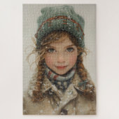 Puzzle Charmante portrait d'hiver Jeune fille (Vertical)