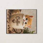 Puzzle Charme de chaton dans une tasse de café (Horizontal)