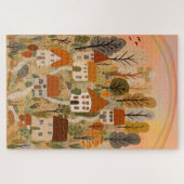 Puzzle Charme Village Automne Automne Cascade Art (Horizontal)
