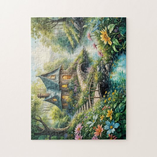 Puzzle Charming Cottage by Serene Stream (Vertical)