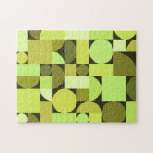 Puzzle Chartreuse géométrique moderne du milieu du siècle (Horizontal)