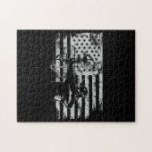 Puzzle Chasse Archer Drapeau Américain Chasse Bowhunting (Horizontal)