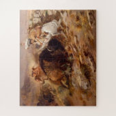 Puzzle Chasse au bison Chasseurs amérindiens C M Russell (Vertical)